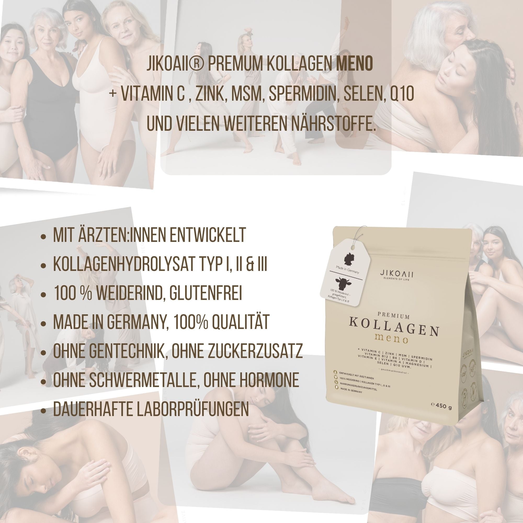 PREMIUM Kollagenhydrolysat MENO + Q10 und weiteren Vitaminen | JIKOAII®