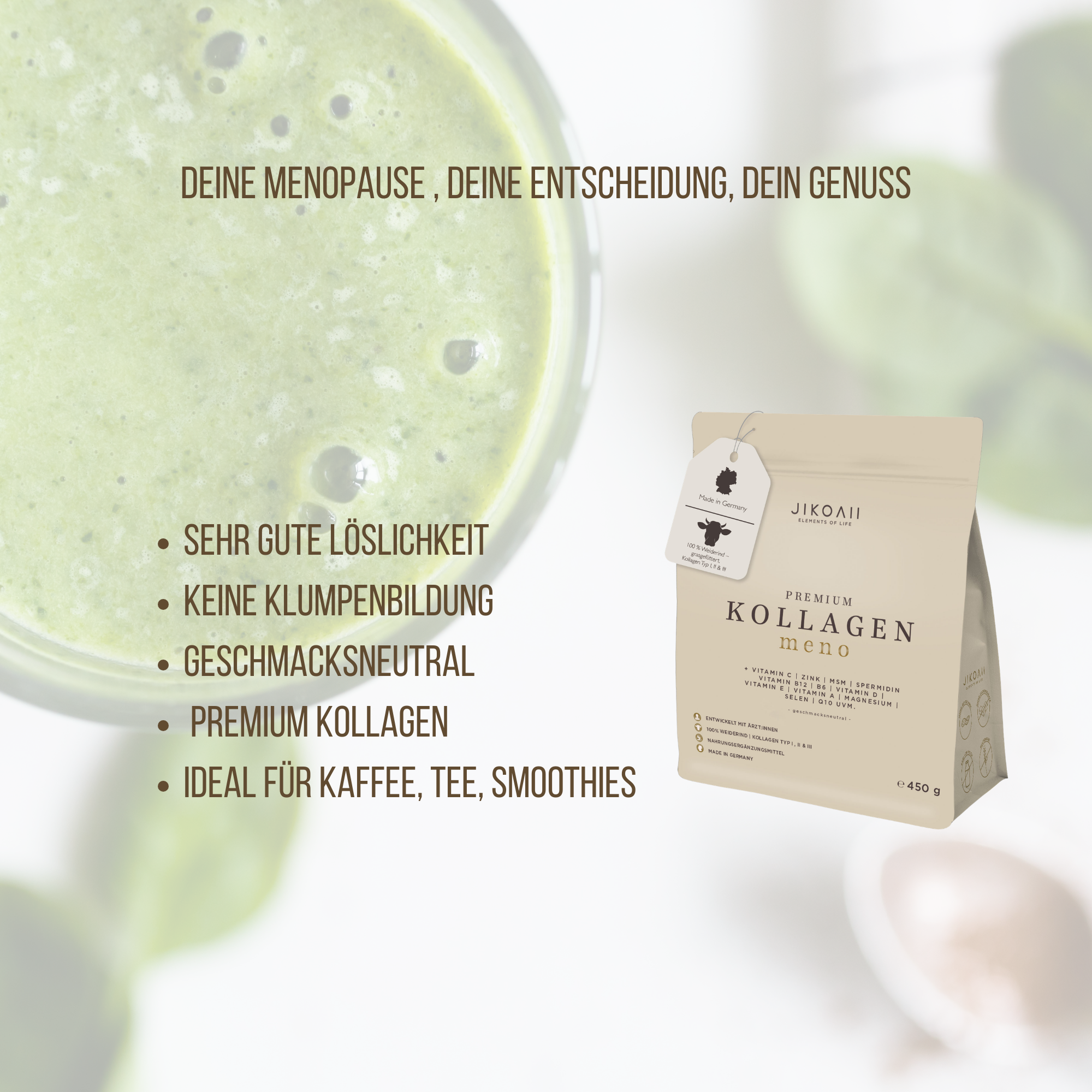 PREMIUM Kollagenhydrolysat MENO + Q10 und weiteren Vitaminen | JIKOAII®