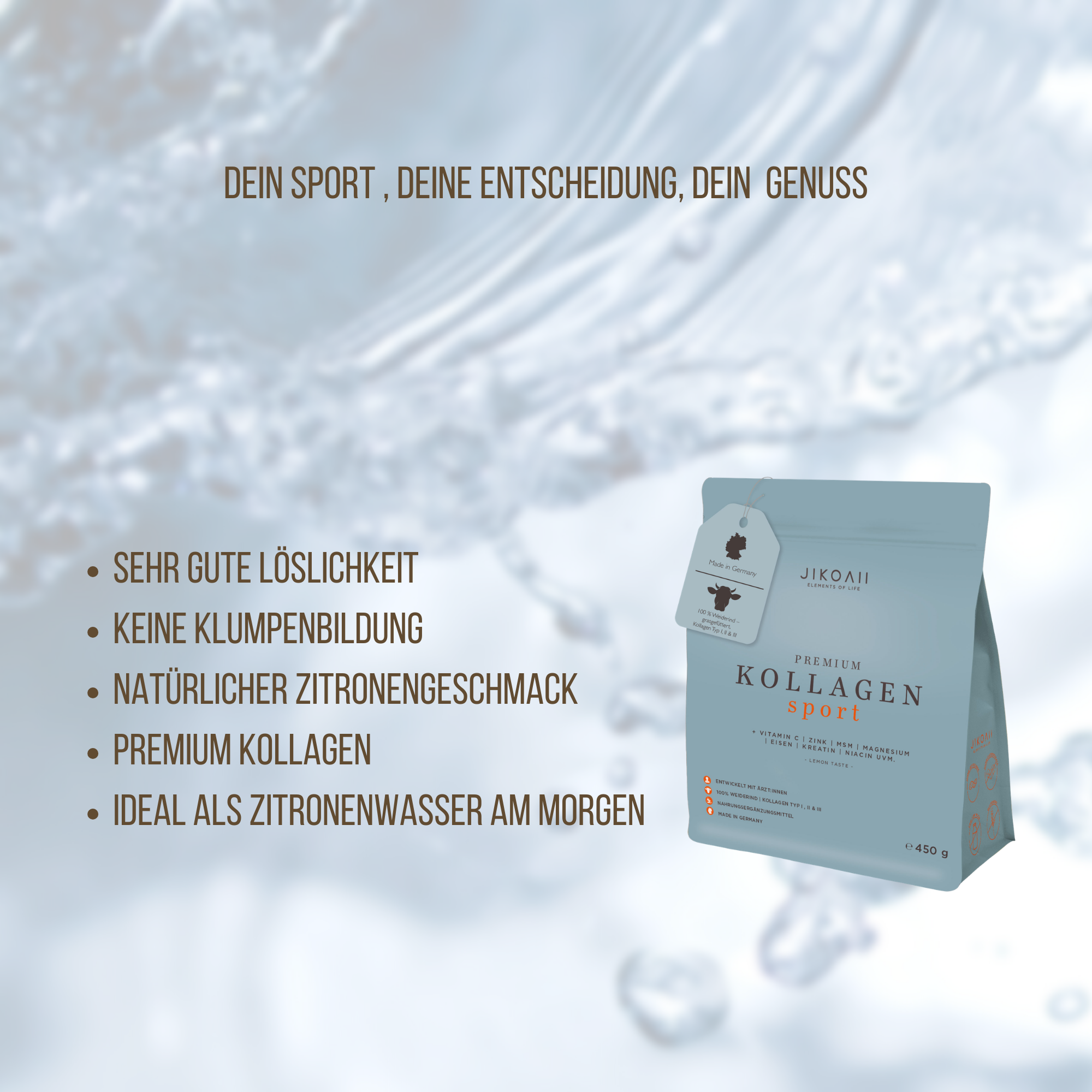 PREMIUM Kollagenhydrolysat SPORT + Kreatin und weiteren Vitaminen | JIKOAII®