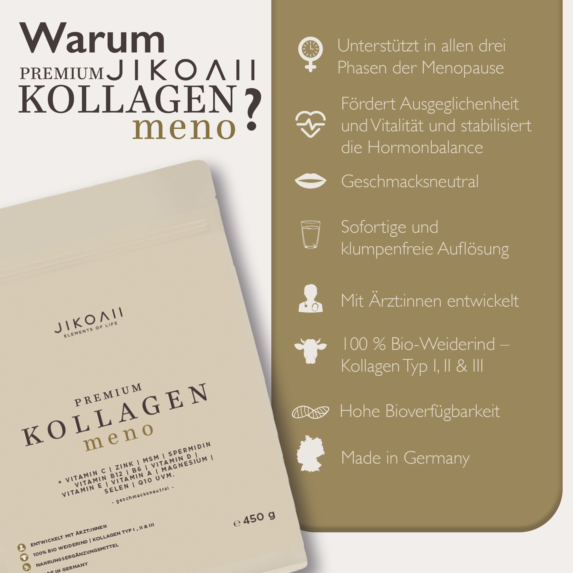 Premium Kollagen MENO 450g - Stark & schön durch die Wechseljahre