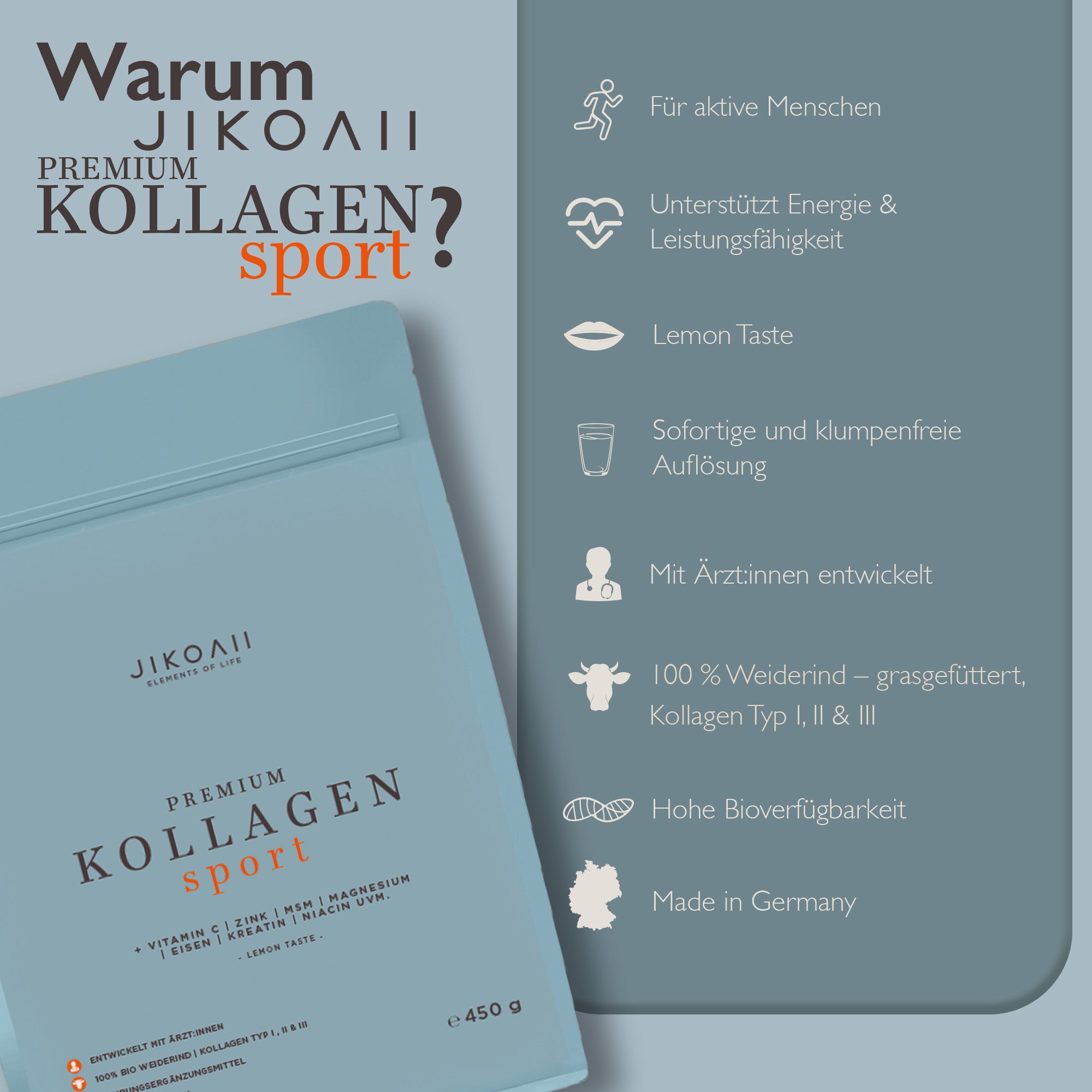 JIKOAII Premium Kollagen SPORT - 450gramm*