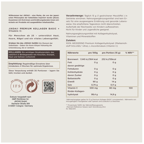 Premium Kollagen BASIC + Vitamin C - 450gramm*