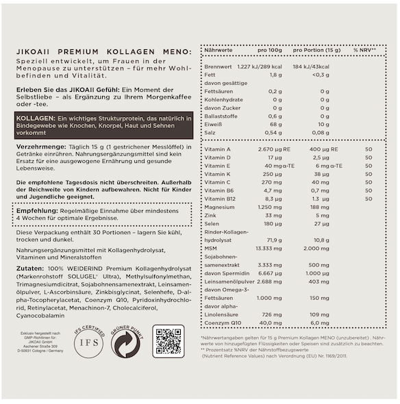 JIKOAII Premium Kollagen MENO- 450gramm*