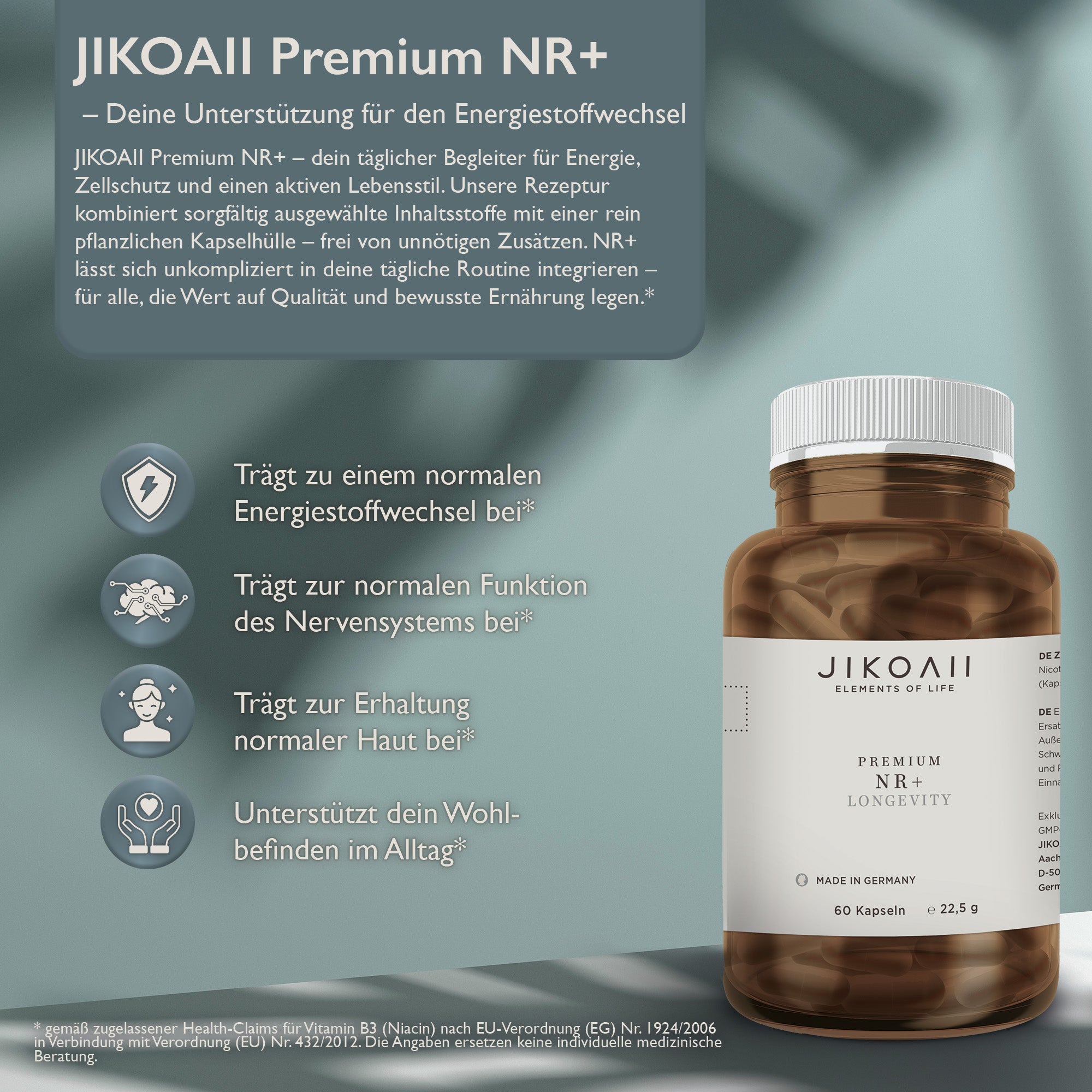 PREMIUM NR+ , hochwertigste Nährstoffe die unterstützen - 60 Kapseln