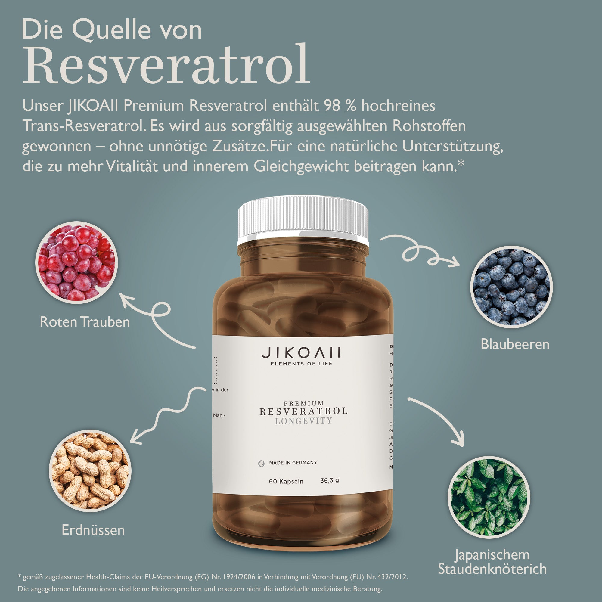 JIKOAII PREMIUM RESVERATROL - dein Premium-Antioxidans aus der Natur
