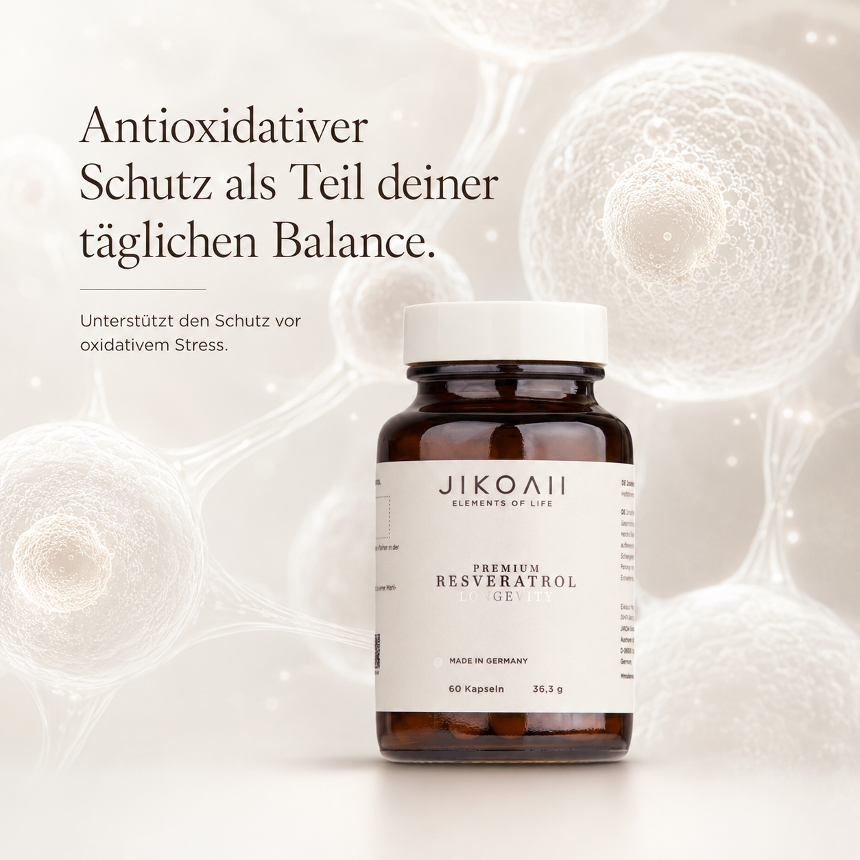 RESVERATROL | Anti-Aging & Zellschutz | Hochdosiert & vegan | JIKOAII®