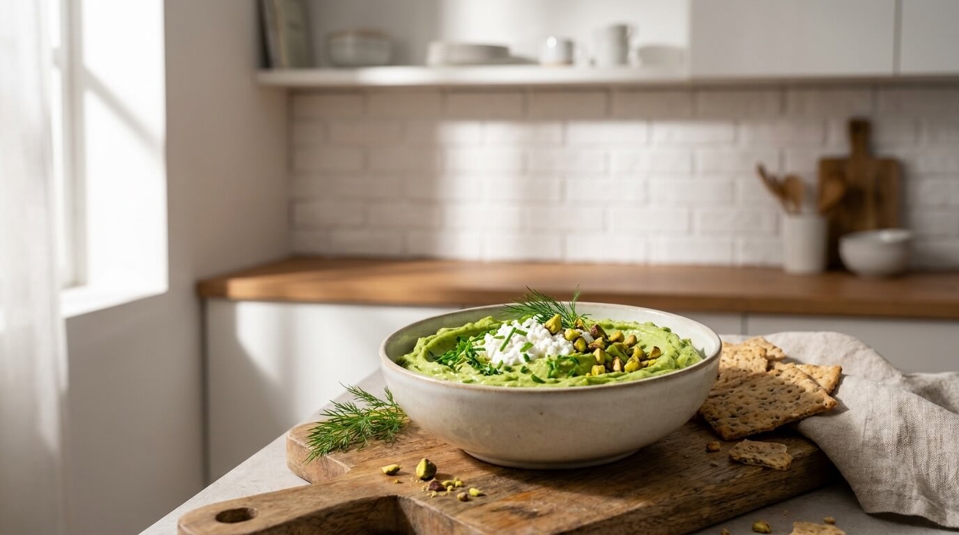 Herzhafte Avocado-Kräuter-Creme mit Protein-Kick