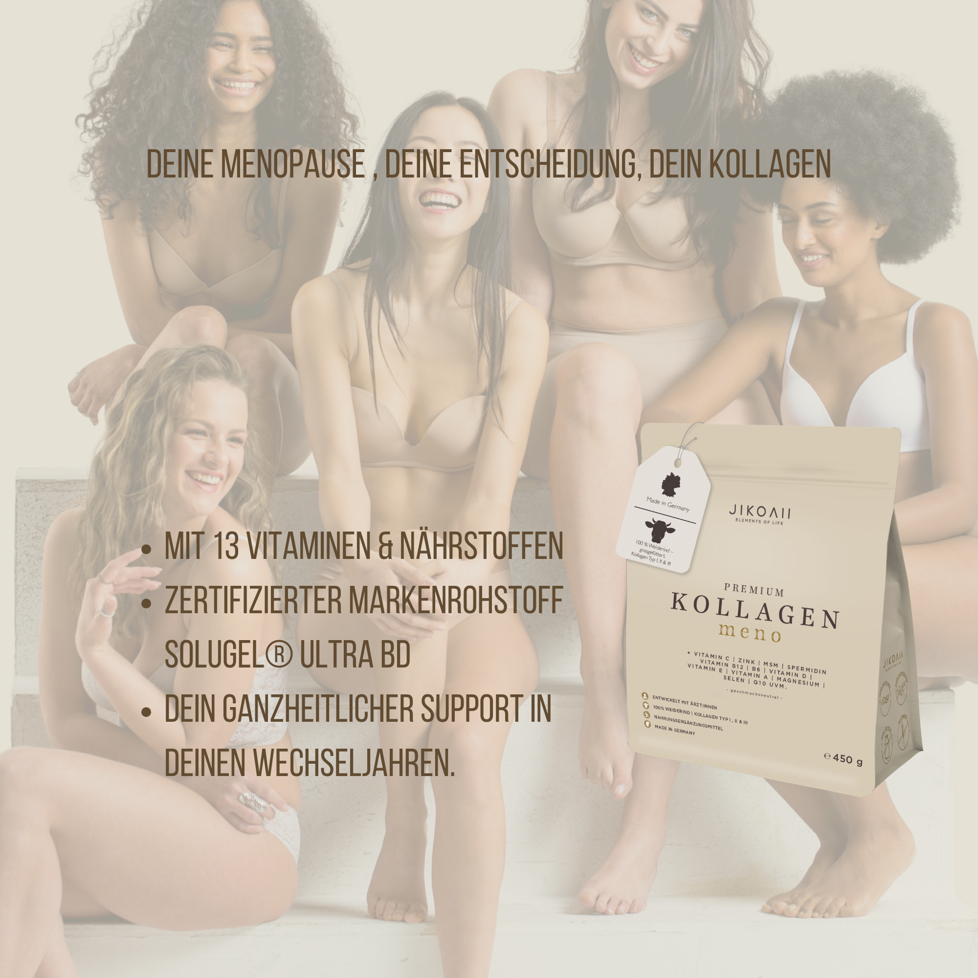 PREMIUM Kollagenhydrolysat MENO + Q10 und weiteren Vitaminen | JIKOAII®