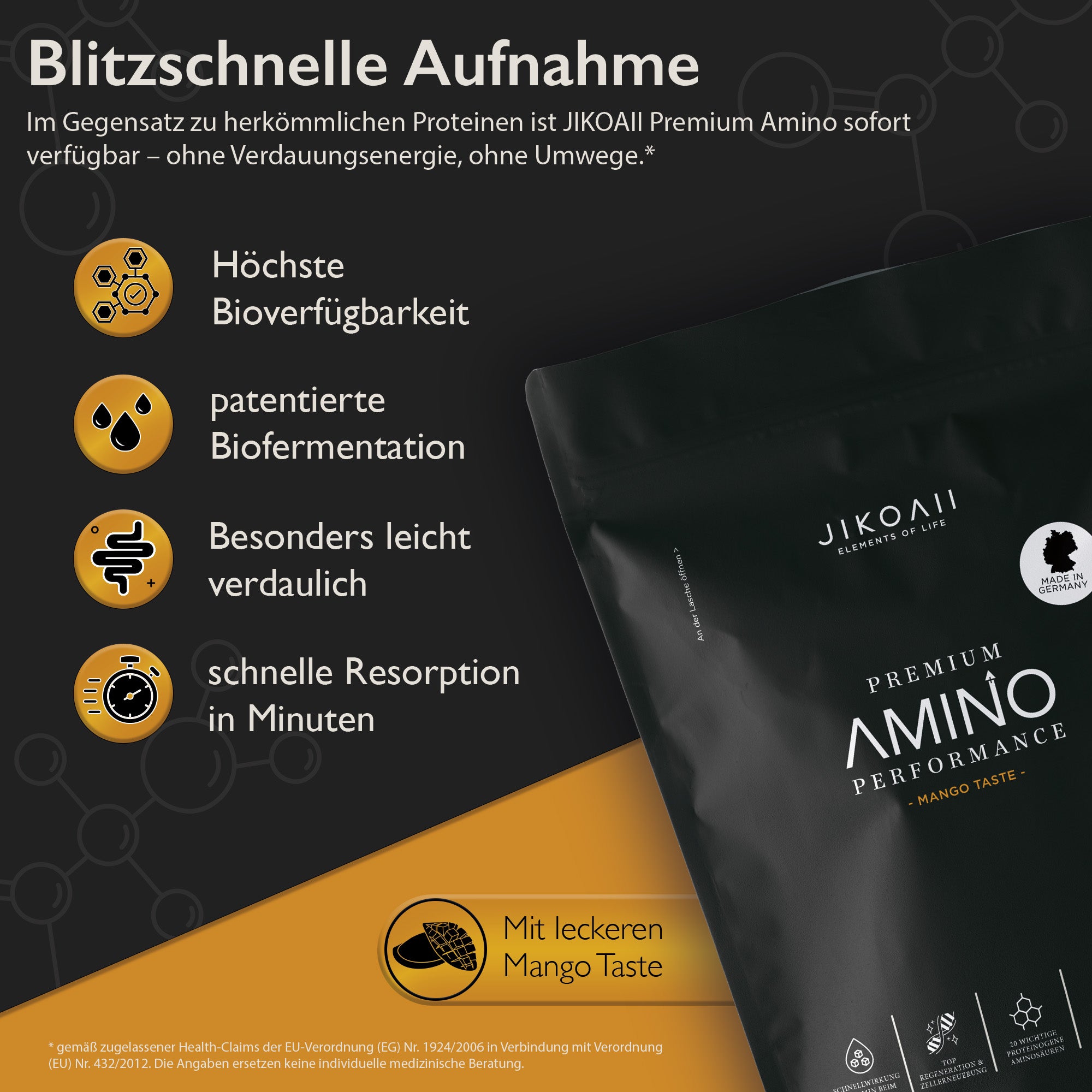 JIKOAII Premium Performance AMINO - Mangogeschmack