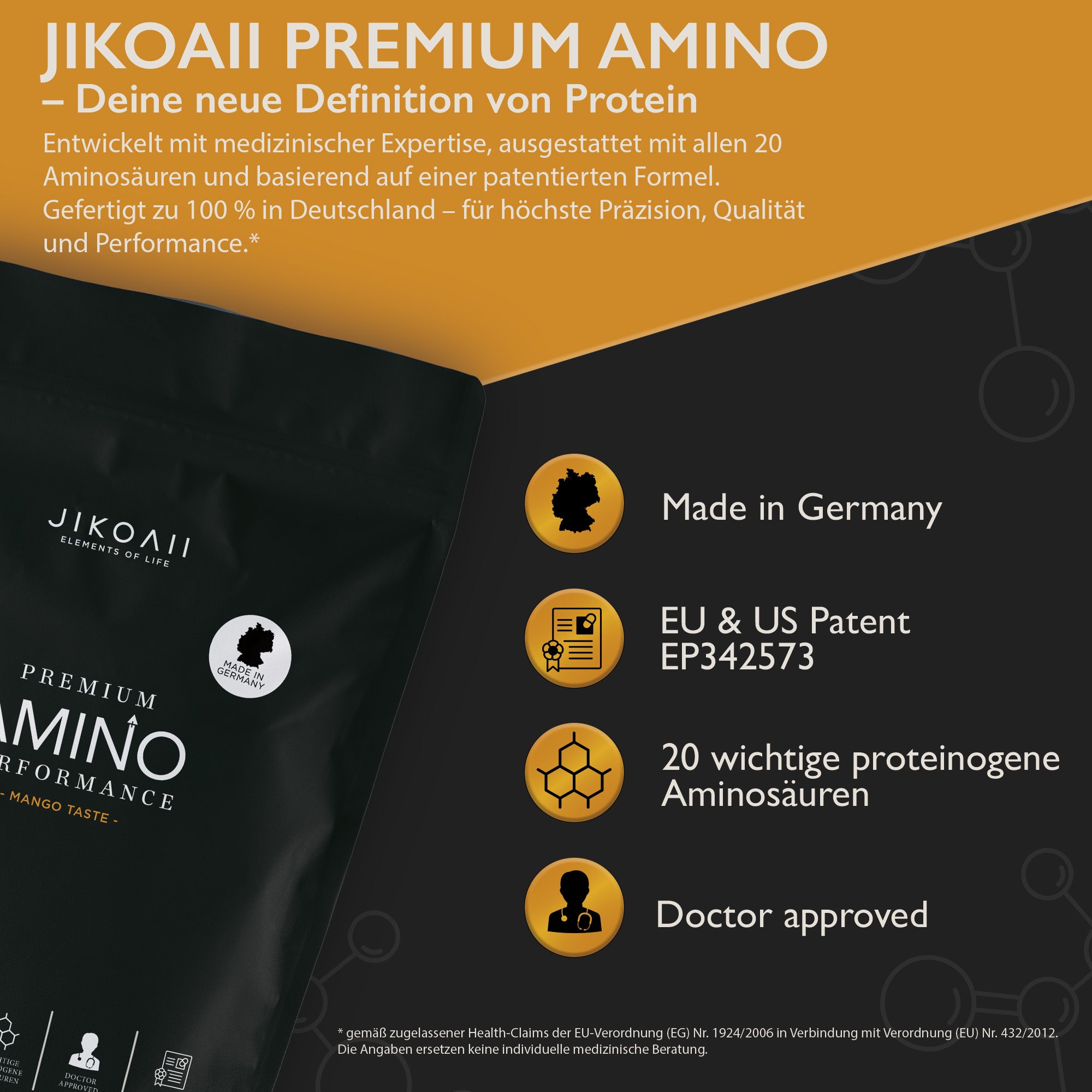 JIKOAII Premium Performance AMINO - Mangogeschmack