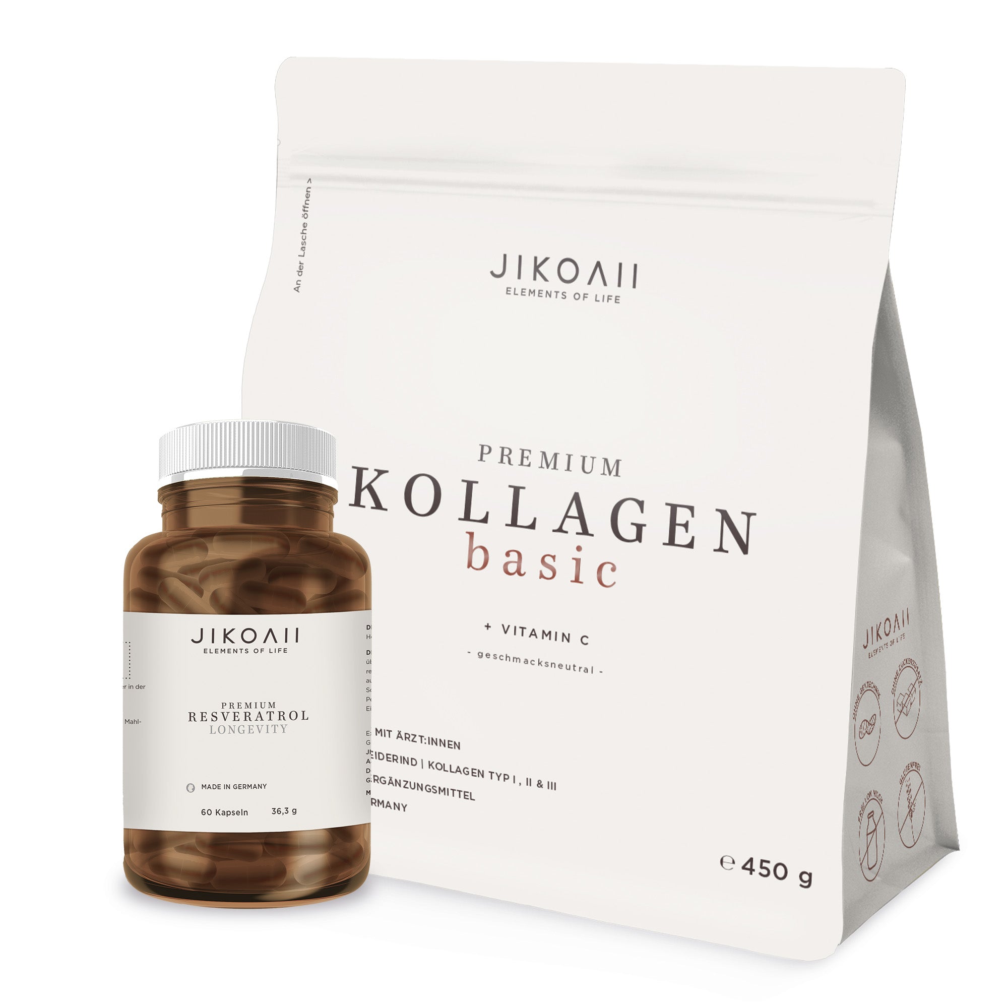 JIKOAII Premium Set - Kollagen Basic & Resveratrol