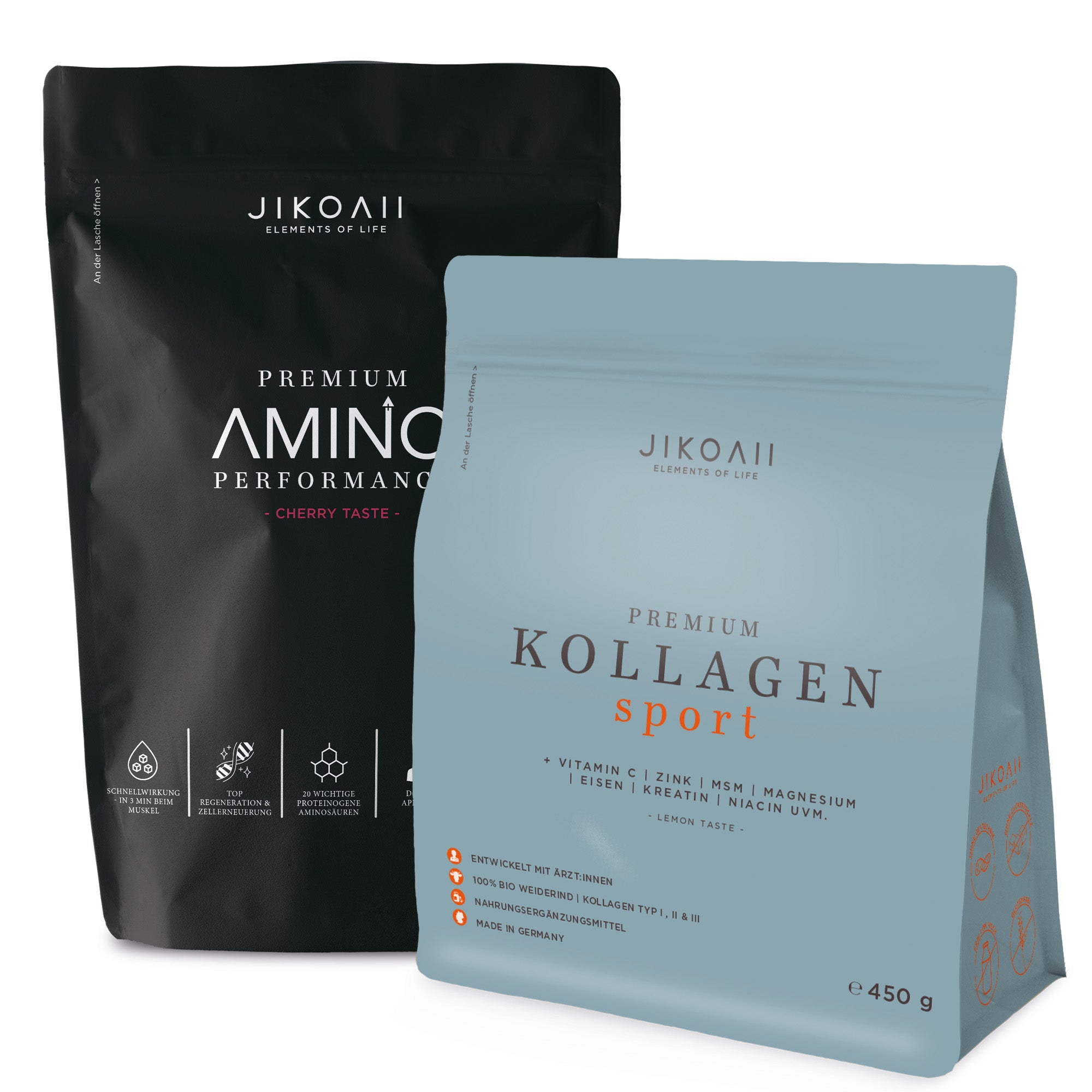 JIKOAII Premium Set - Kollagen Sport & Amino Kirsch