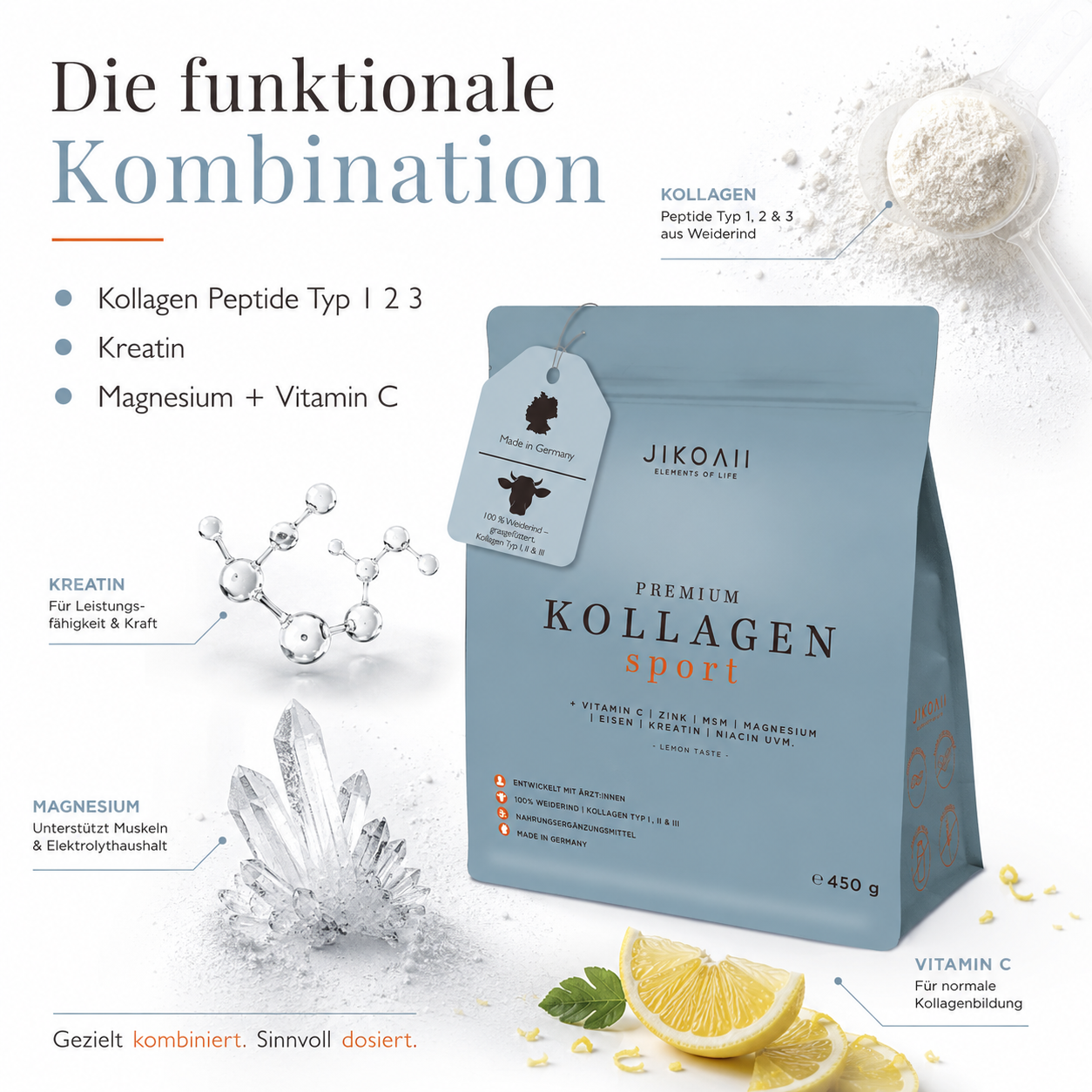Premium Kollagen SPORT mit Kreatin | MSM | Magnesium uvm. | JIKOAII®