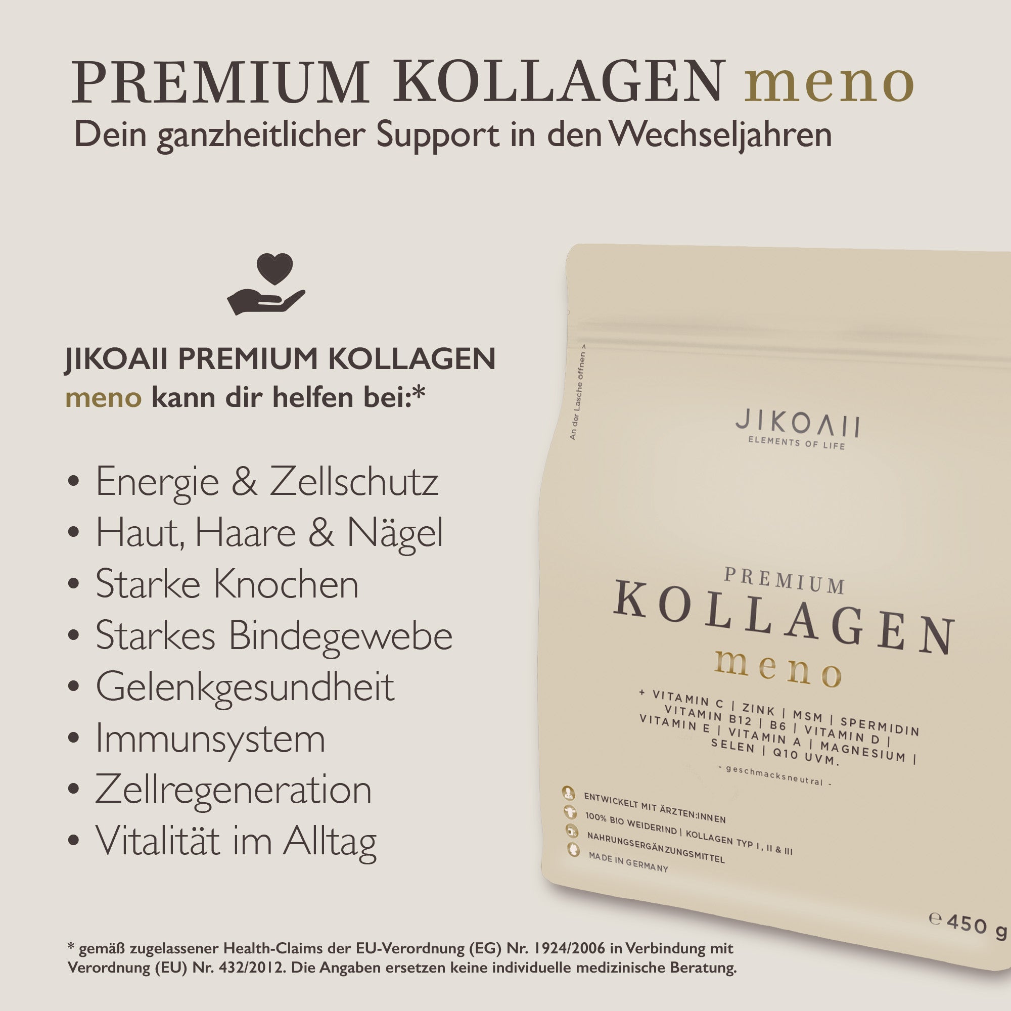 Premium Kollagen MENO 450g - Stark & schön durch die Wechseljahre