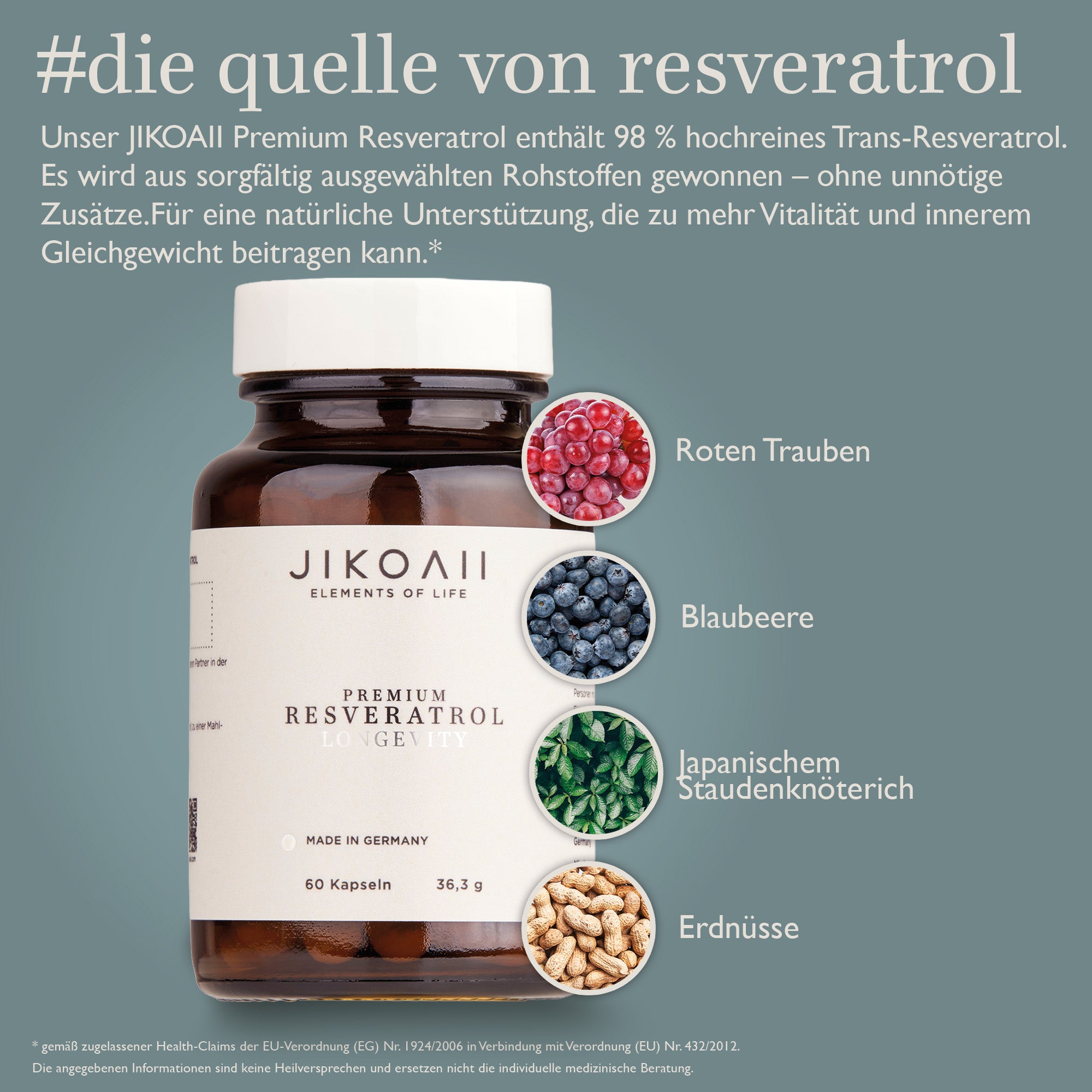 JIKOAII PREMIUM RESVERATROL - dein Premium-Antioxidans aus der Natur