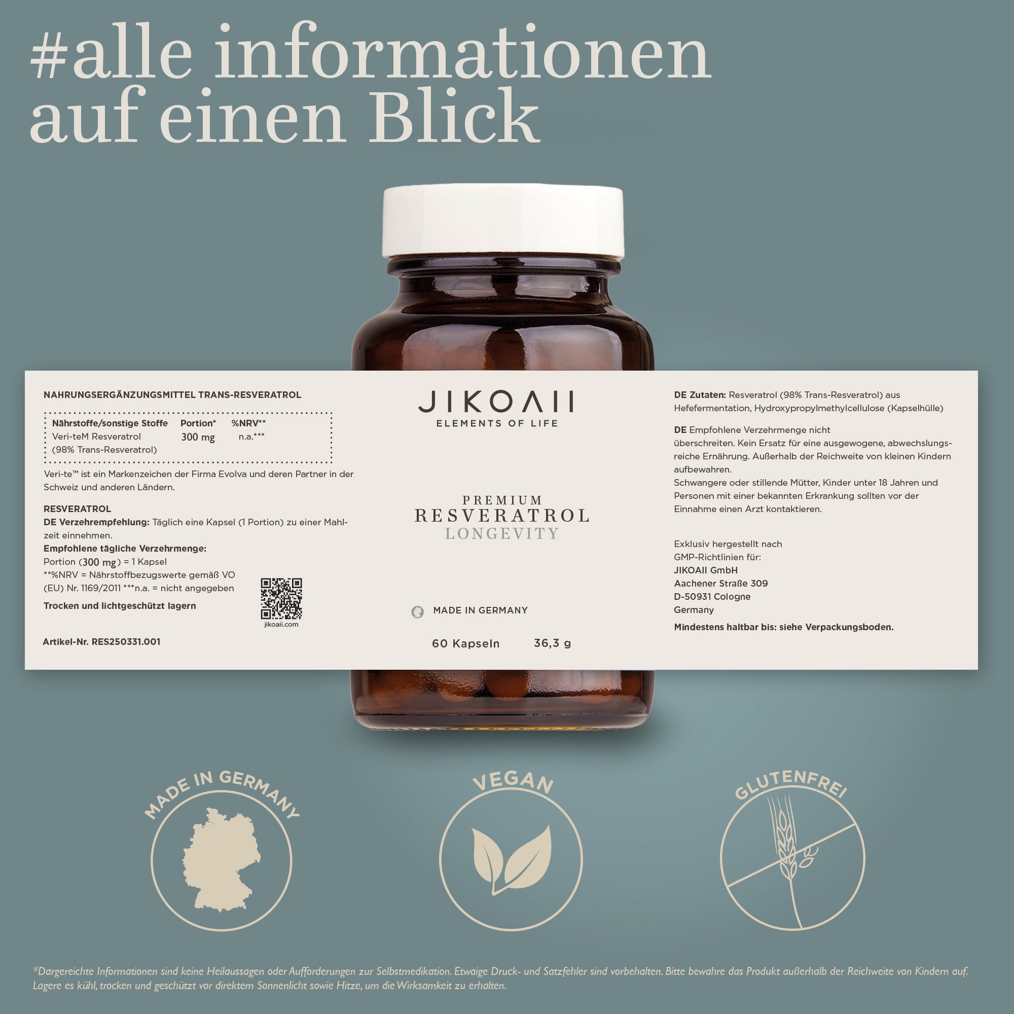 Premium Resveratrol | Anti-Aging & Zellschutz | Hochdosiert & vegan
