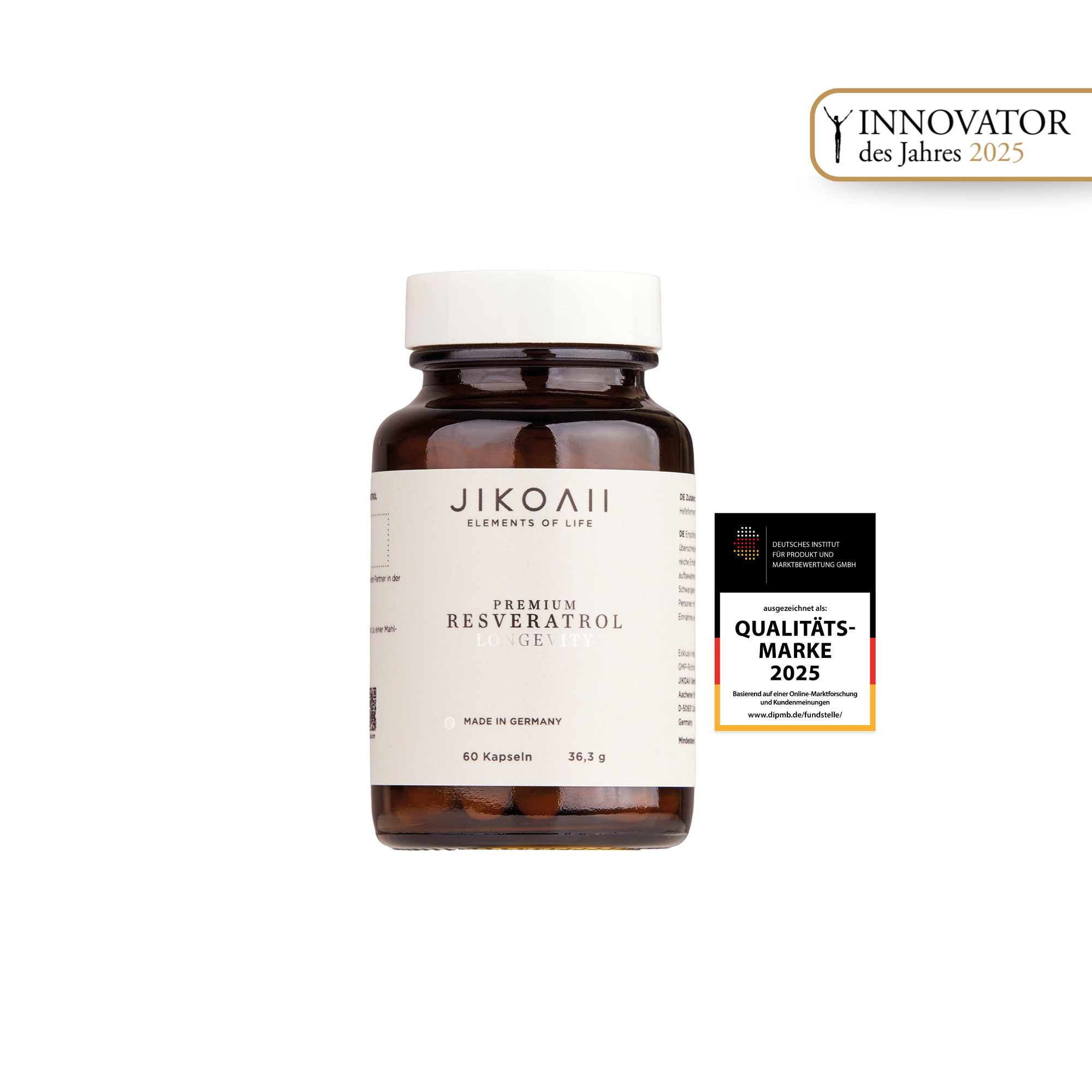 PREMIUM Resveratrol 500 mg – vegan & laborgeprüft - 60 Kapseln