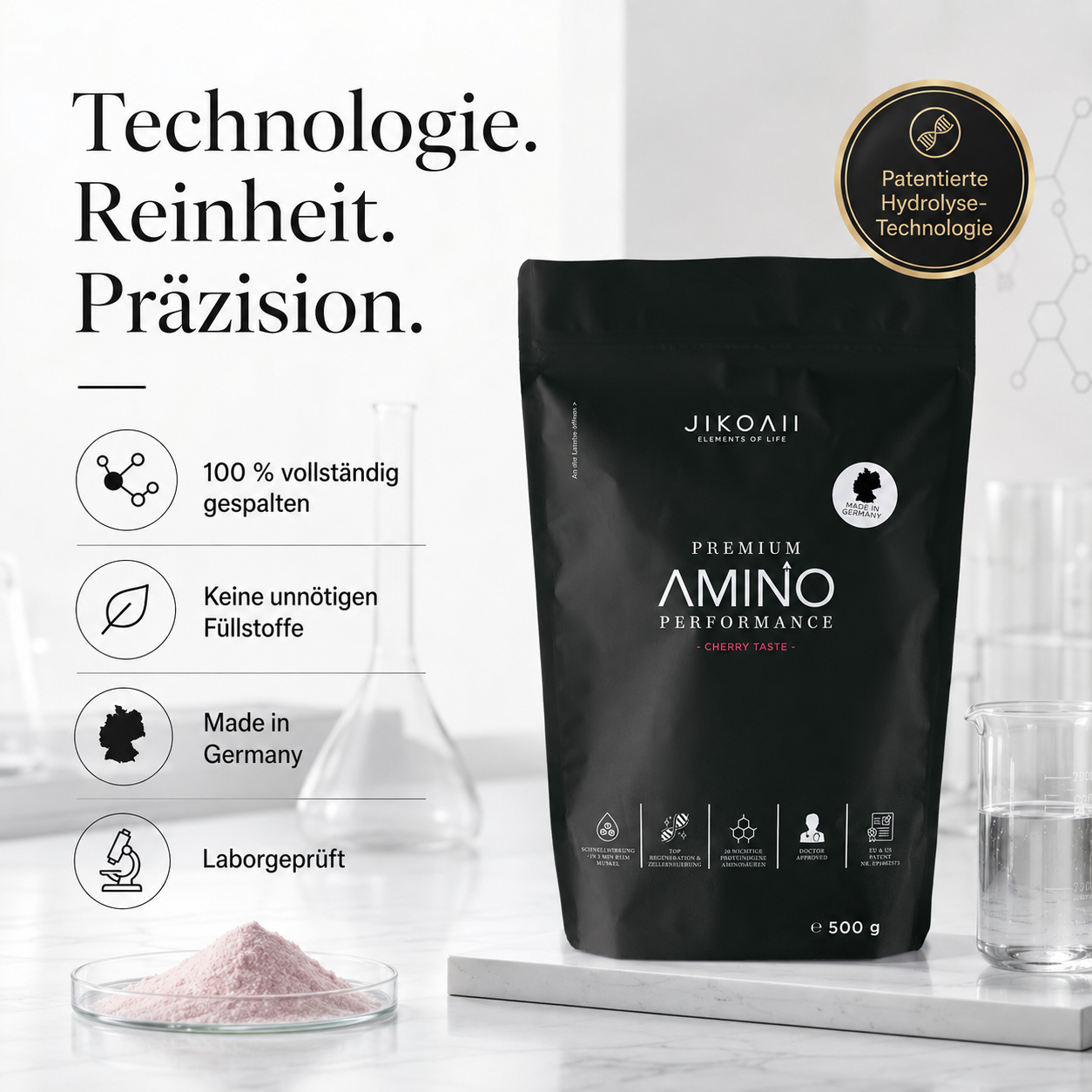 Essentielle Aminosäuren Performance | Muskelaufbau & Muskelerhalt | Kirsch | JIKOAII®