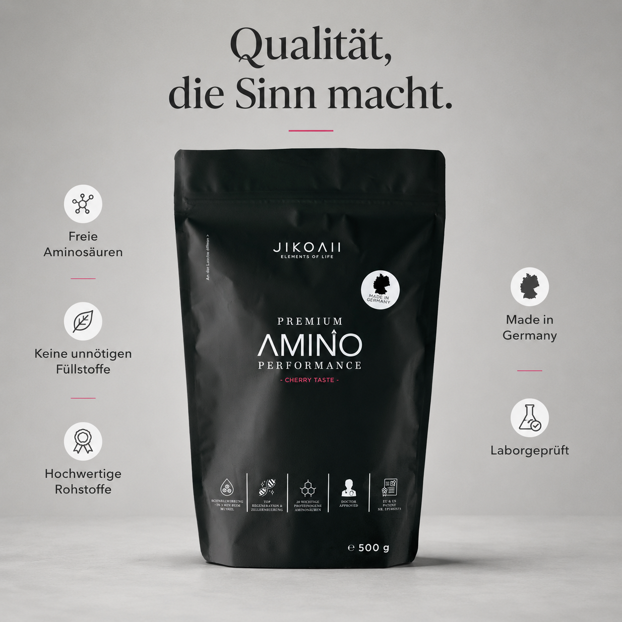 Essentielle Aminosäuren Performance | Muskelaufbau & Muskelerhalt | Kirsch | JIKOAII®