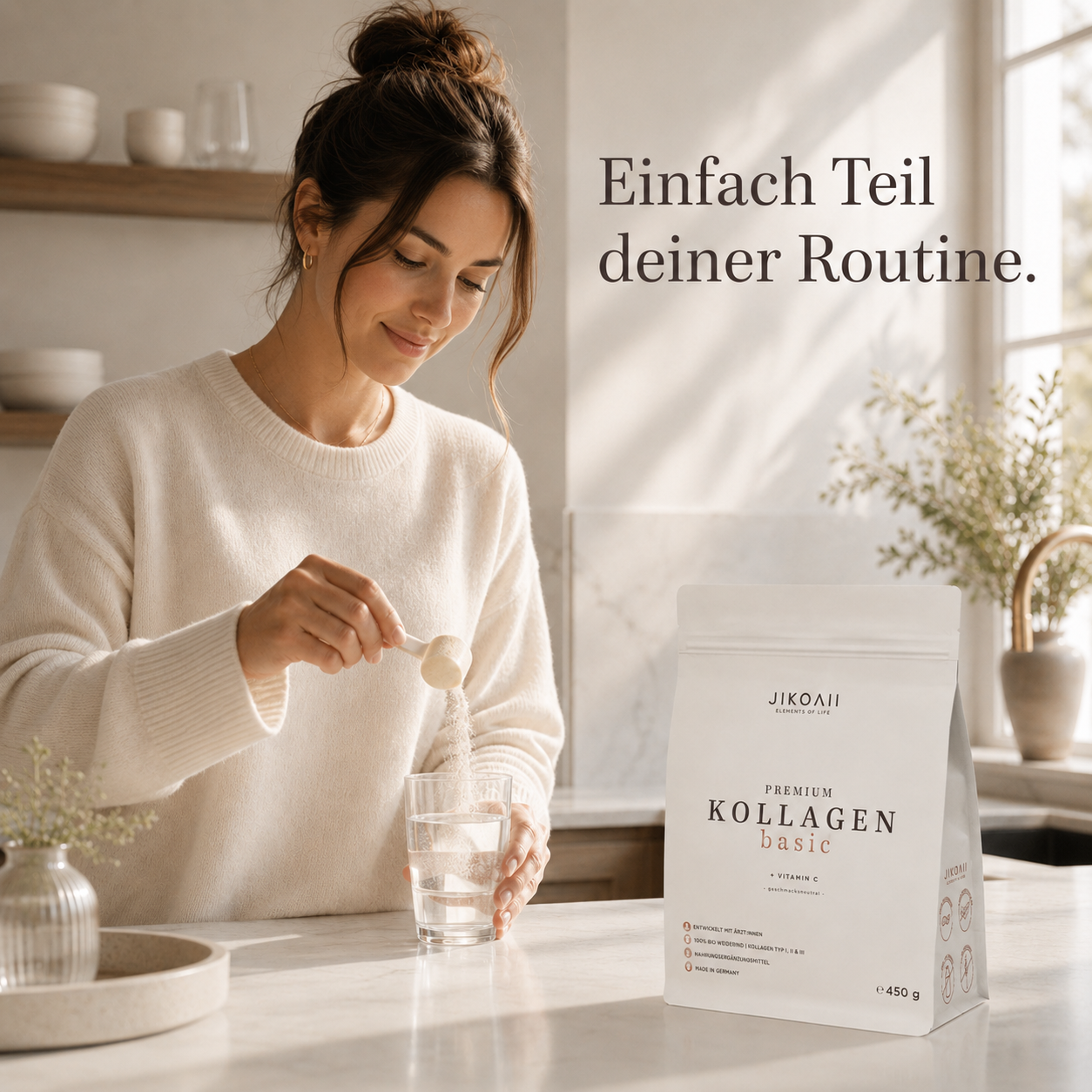 Kollagen Pulver mit Vitamin C – ideal ab 25 für Haut & Haare | JIKOAII®